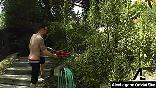 Jodi Taylor gets nailed by Alex Legend in garden