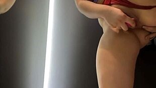 Born for lingerie hair amateur gets masturbated in the changing room