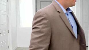 Redhead Begs For Multiple Oozing Facials In Threesome