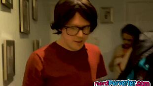 Beautiful nerd in casting interview with british charm