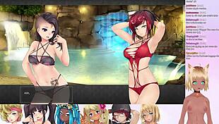immerse yourself in vtuber lewdneko's emotional lesbian threesome during huniepop 2 double date