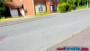 Beautiful nerd in casting interview with british charm