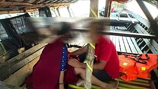 bengali girl in red saree enjoys outdoor couple video