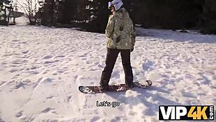 i saw my czech wife at ski resort cuckold and her shaved pussy got fucked so good but i messed up the details