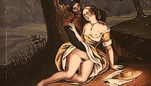 vintage erotic illustration of antique anime hentai