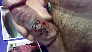 Jeff Strokes Big Cock to Cum on Rachel's Photo