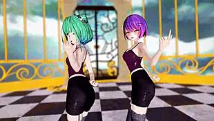 hololive uruha rushia tocoyami towa jaipur dance in 3d hentai anime