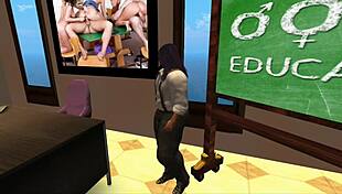 In the classroom, the teacher fucks the student to intense orgasm