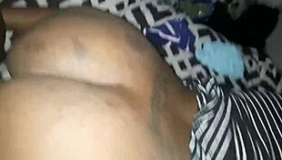 Petite ebony takes big black cock in doggystyle