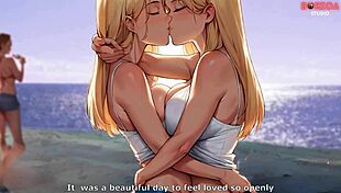 Wild futa shemale blows stepsister on crowded public beach in 3D hentai