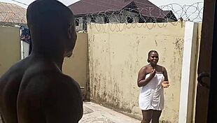 My neighbor's wife looks sexy drying clothes