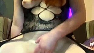 A sexy cam girl says, I'm riding this dildo hard on webcam.