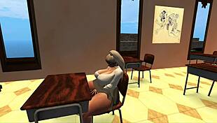 In the classroom, the teacher fucks the student to intense orgasm