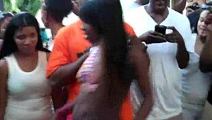 dominican women compete in bikini contest at hotel new garden