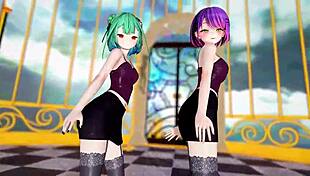 hololive uruha rushia tocoyami towa jaipur dance in 3d hentai anime