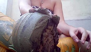 Lick my yellow boots dirty with green mud in the garden?