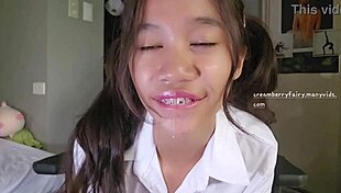 she whispers, 'watch the naughty school girl with small tits?'