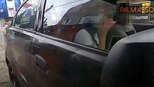 Desperate slut trades sex for taxi fare. Hairy Indian gets hardcore doggystyle in car.