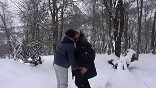 Hot Student Sucks Professor’s Massive Cock After Ski Lesson in Public