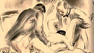 vintage erotic illustration of antique anime hentai