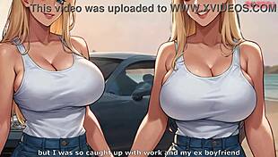 Wild futa shemale blows stepsister on crowded public beach in 3D hentai