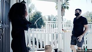 scarlit scandal, busty ebony teen 18+, bent over for bwc fucking in quarantine