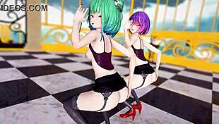 hololive uruha rushia tocoyami towa jaipur dance in 3d hentai anime