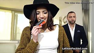 Braless Latina Negotiates Free Rent Through Bending Over in Reality Setting