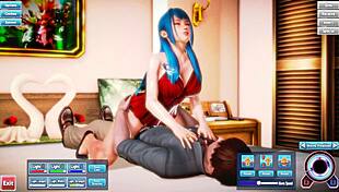 Beautiful Blue Haired Girl Gets Fucked Silly By Him!