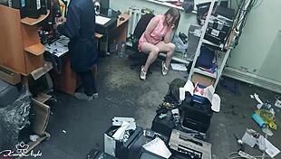 Slutty blonde fingers pussy next to stranger 😈