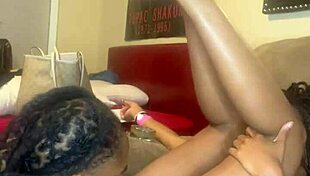 Black teen's petite body licked and explored in amateur muff diving session