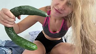 Flirting with a Cucumber? Young Russian Teen Goes Wild!