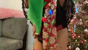Anna Maria's Christmas Lingerie Tease With Big Tits And Sexy Moves