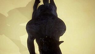 Point of view of two gay wolves intensely fucking with big asses and cum in wildlife setting.