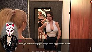 Kate explores the changing room in an outdoor game adventure