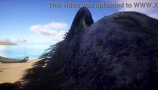 Point of view of two gay wolves intensely fucking with big asses and cum in wildlife setting.