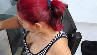 i ask my mature latina stepmother for a blowjob and she agrees because she loves my big black cock