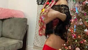 Anna Maria's Christmas Lingerie Tease With Big Tits And Sexy Moves