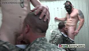 Young gay jocks engage in hardcore bareback sex and blowjobs.