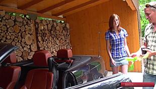 Pretty ginger linda sweet was riding and sucking, then got a warm facial load