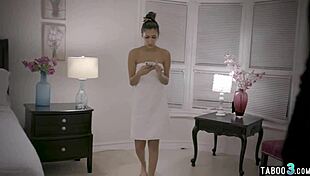 This skinny busty babe gets roughly fucked by a perv, and it's taboo!