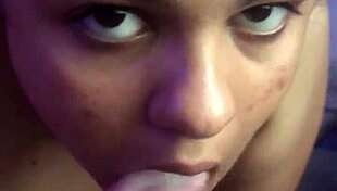 Taking that fat big black cock in my mouth for a spit swallow