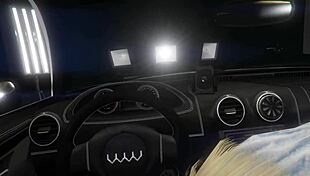 In GTA 5, a first-person view of picking up hooker number 8