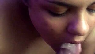 Taking that fat big black cock in my mouth for a spit swallow