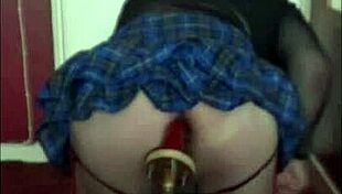 Hey, wanna watch a shy sissy crossdresser get humiliated with anal insertion at home?