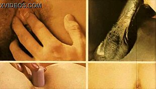 Vintage interracial taboo scene with hairy elements in antique setting