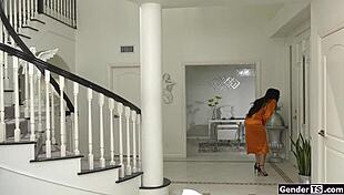 Tgirls Eva Maxim and Angelina Please in Bareback Anal