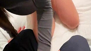 cute asian girl sneaks a quick cum in november