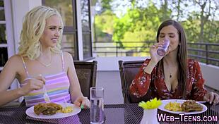 Hot Assed Lesbian Babe Fingers Petite Teen Pussy