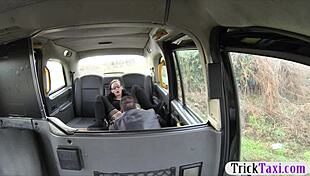 Yo, busty babe with glasses gets pounded in cab POV 😍